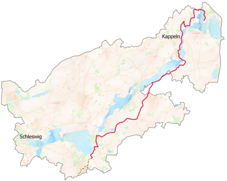 Karte vom Naturparkwanderweg im Naturpark Schlei